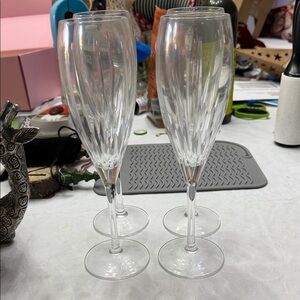 Elegant Clear Champagne Flutes Set